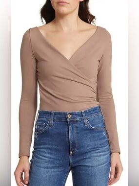 Susana Monaco faux wrap long sleeve top